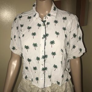 Palm print crop top